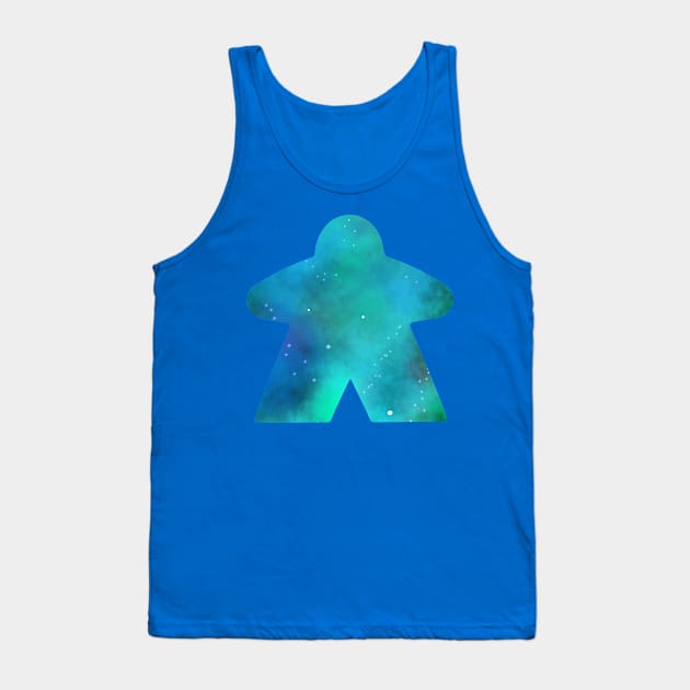 Sky Blue Space with Stars Meeple | Board Game Fan Tank Top by gloobella